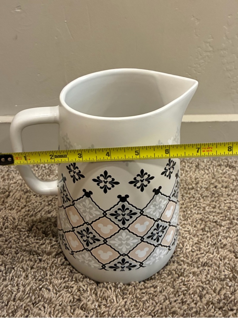 Rare DISNEY PARKS Homestead Collection Ceramic Pitcher Mickey Icon Nordic Farm - Picture 6 of 7